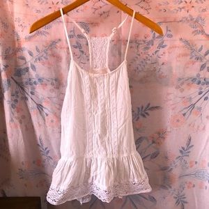 Mossimo White Lace Peplum Tank